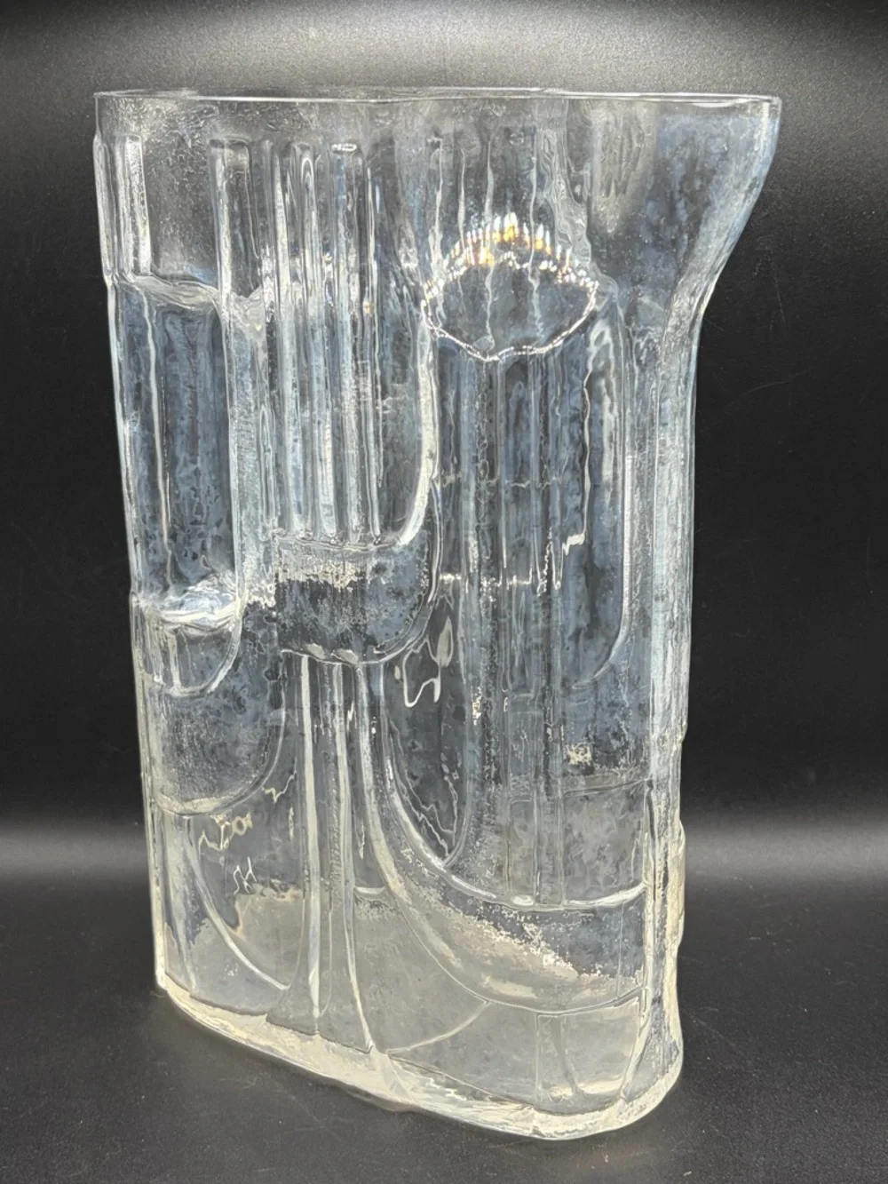 Vintage Mid Century Modern MCM Clear Glass Art Deco Style Pitcher Pourer Vessel